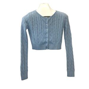 Brandy Melville Half Cardigan Cable Knit Ladies Size s/m Blue